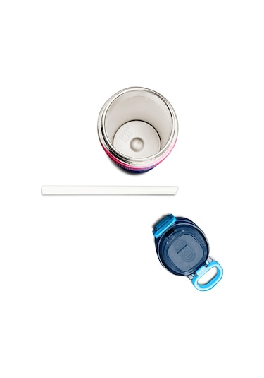 Coral High Kids Neon Mercan Lacivert Pipetli Ve Direkt İçim Çelik Termos 500 Ml 31823 Neon Mercan