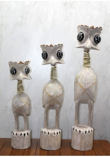 Ahşap 3'lü Deve Kuşu Seti 90 Cm