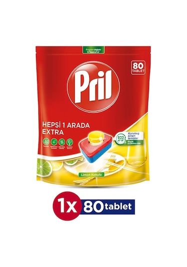 Pril Hepsi 1 Arada Extra Bulaşık Makinesi Deterjanı 80 Tablet