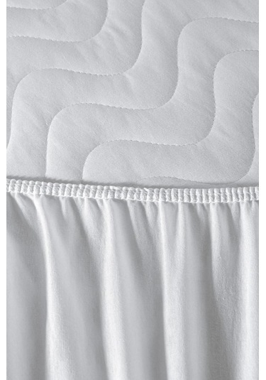 Alez Kapitone Dört Köşe Lastik Yatak Koruyucu 160 200 Cm Beyaz