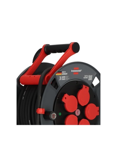 Brennenstuhl Profesyone Serisi 5 Soketli Sigorta Şalterli Ip44 Lisanslı 25 Metre Makaralı Kablo H07rn-f 3g2.5