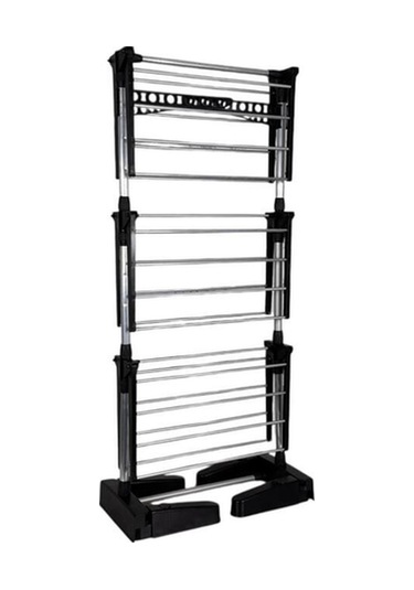 3 Katlı Bebek Çamaşır Kurutma Askısı Siyah