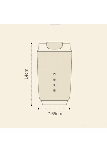 Monyee Smeg İtalyan Üretimi 320 Ml Çift Duvarlı Paslanmaz Çelik Termos Kupa, Kapaklı, Beyaz, Günlük Kullanım İçin Beyaz Sarı