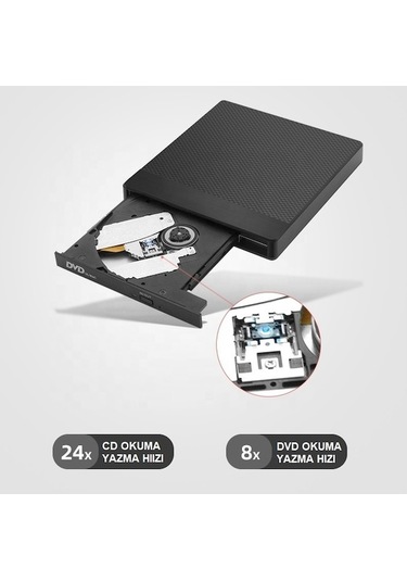 Trendooze Usb Usb Triline Tf Sd Okuyucu Kart Hub Harici Dvd-rw 3.0 Ka