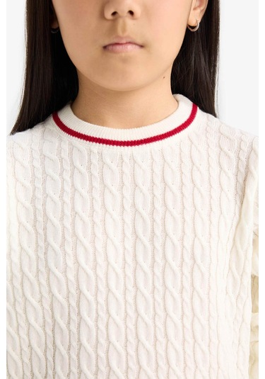 Defacto 26k801002078 Ekru Kız Çocuk Kazak E7740a8/er233 Ekru