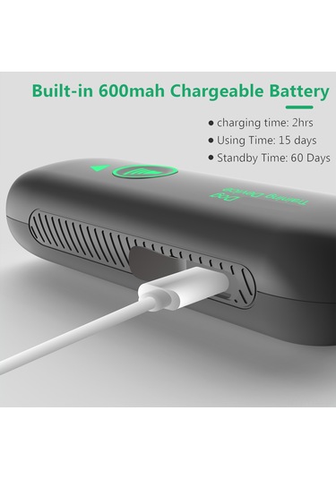 Geeksen D8 Ultrasonik Köpek Havlama Durdurucu - 15 Gün Kullanım Süresi, 60 Gün Bekleme Modu, Abs Malzeme, Gri Renk