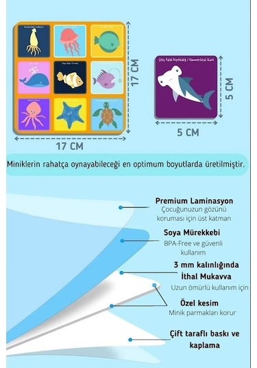 DoerKids Okyanus Temalı Çocuk Tombalası - Ocean Bingo
