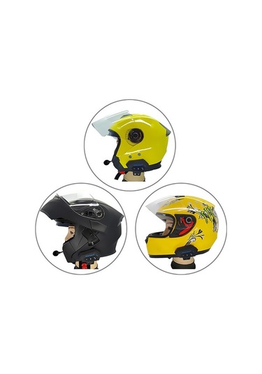 Fortunelane Motosiklet Kaskı Kulaklık: Kablosuz Konuşma, Müzik Kontrol, 10m Mesafe - Siyah V4.0+edr