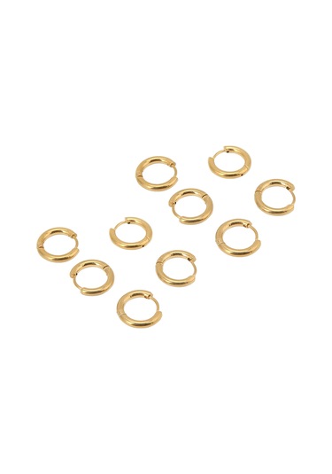 Moveevo Stainless Steel Gold Hoop Earrings 10 Adet/paket - Dıy El Sanatı İçin Uygun, 2.5mm Çap Ve 10mm İç Çap İle Dayanıklı Tasarım Diğer