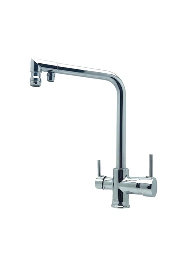 Opak 030004 3 Yollu Kuğu Le Borulu Köşeli Evye Bataryası Krom