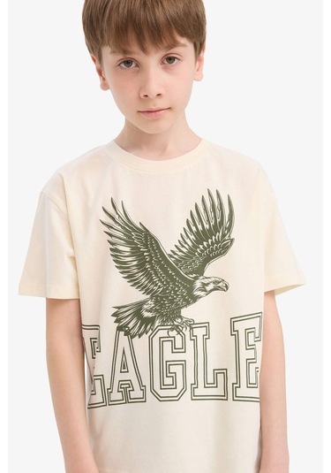 DeFacto Erkek Çocuk 2'li Takım Baskılı Kısa Kollu Tişört Şort E8826A825HSER100 DeFacto Erkek Çocuk 2'li Takım Baskılı Kısa Kollu Tişört Şort E8826A825HSER100