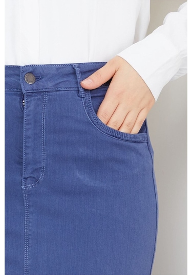 Ara Boy Likralı Gabardin Etek Lacivert