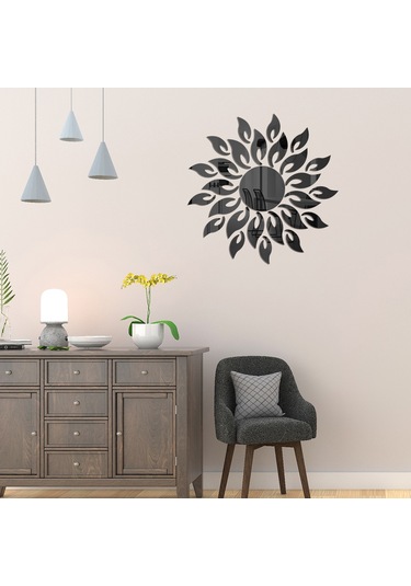 Vkemall 27 Adet Ayna Duvar Çıkartmaları Duvar Çıkartmaları Çıkarılabilir Dekoratif Ayna Siyah