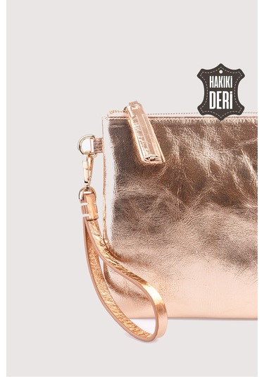 Hakiki Deri Kadın Clutch Çanta 9121 Sarı