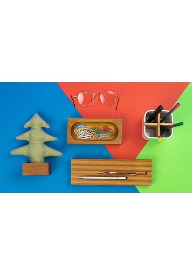Kayigo Woody Yeşil Çam Üçlü Set-iroko Ağacı