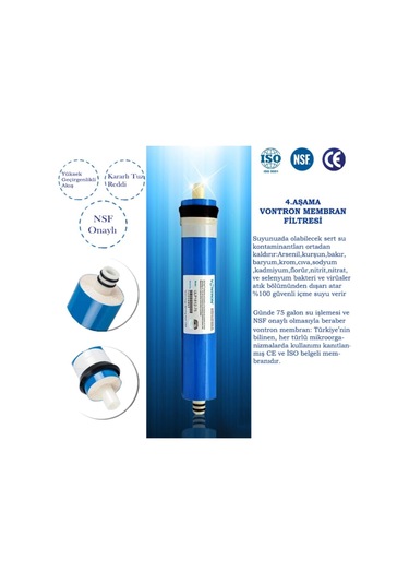 Açık Kasa Su Arıtma Cihazı 5 Aşama Çift Karbonlu Vontron Membranl