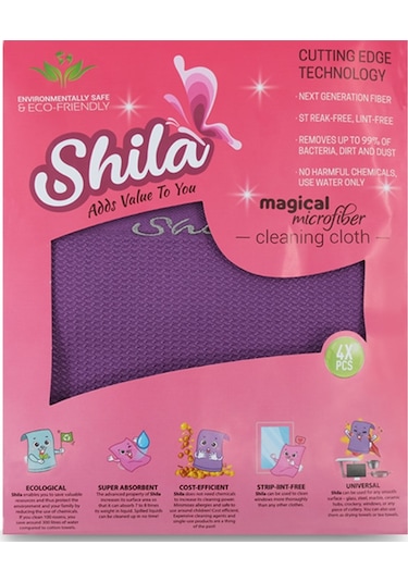 Shila Mikrofiber Temizlik Bezi 4'lü 42 x 68 CM