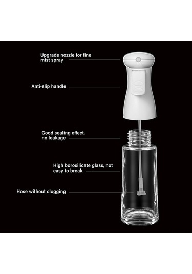 Besthome1 Plastik Yağ Spreyi 200ml - Kılıf Şeklinde İnce Buhar, Soya Sos/vinegar Uyumlu, Anti Kayma Tabanlı, Mutfak/barbekü İçi Çok Renkli