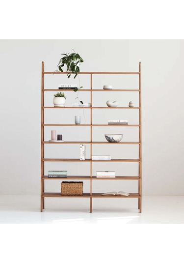 Woodesk Presa, Ahşap Kitaplık Ve Raf Ünitesi, 190x140, Tik Renk