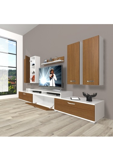 Decoraktiv Ekoflex 8d Slm Tv Ünitesi Tv Sehpası Beyaz - Ceviz