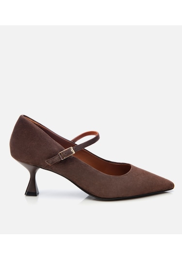 Hotiç Kadın Süet Deri Kahverengi Mary Jane Stiletto 01ayh304130a480 Kahverengi