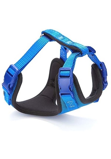 Doggie Havalı Dokuma Köpek Göğüs Tasması Xsmall Mavi 1.5x35-45 Cm Beyaz