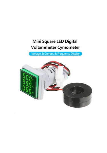 Samdoo "ad112-22fvah 3'lü Dijital Gösterge: Akım, Voltaj Ve Frekans Ölçer, Led Ekran, 60-500v/0-100a"