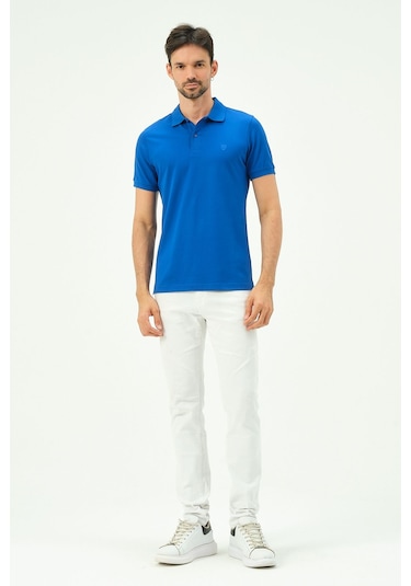 Classıc Pamuk Regular Comfort Erkek Polo Yaka Tişört Sax