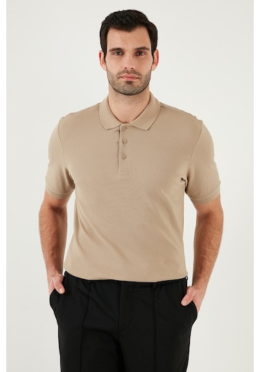 Buratti Pamuklu Regular Fit Düğmeli Erkek Polo Yaka T Shirt 5902127 Vizon