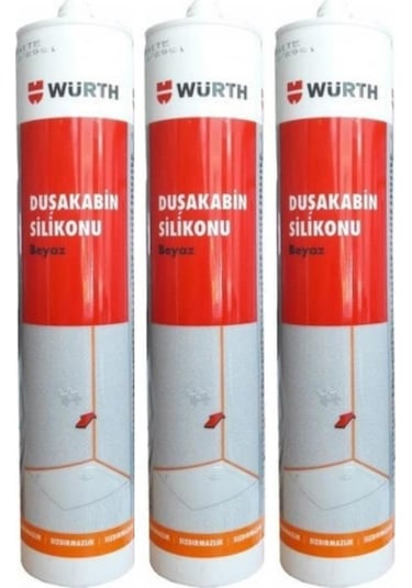 Duşakabin Silikonu Beyaz 3'lü Set