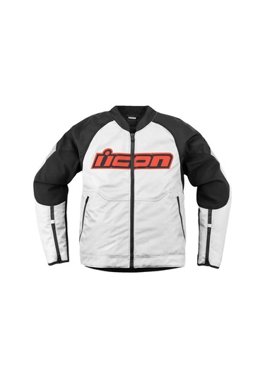 Icon Overlord 3 Korumalı Motosiklet Montu Siyah Beyaz