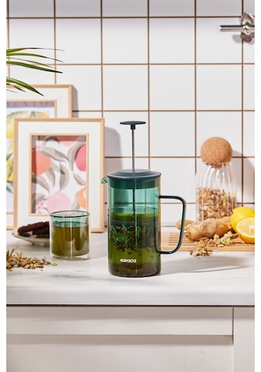 Karaca Valentina Borosilikat Cam French Press 1000 ml Green