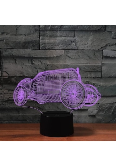 Goldenqian 3d Araba Gece Lambası Dekor Masa Danışma Optik Illusion Lambalar 7 Renk Değiştirme Işıkları Led Masa Lambası Noel Ev Aşk Doğum Günü Çocuk Çocuk Dekor Oyuncak Hediye 1ı71av Siyah
