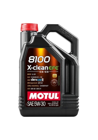 Motul 8100 X-Clean Efe C2/C3 SAE 5W-30 Tam Sentetik Motor Yağı 5 L