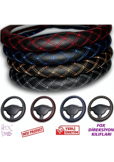 Geçmeli Direksiyon Kılıfı Özel Renkli Baklava Nakışlı Lux Model