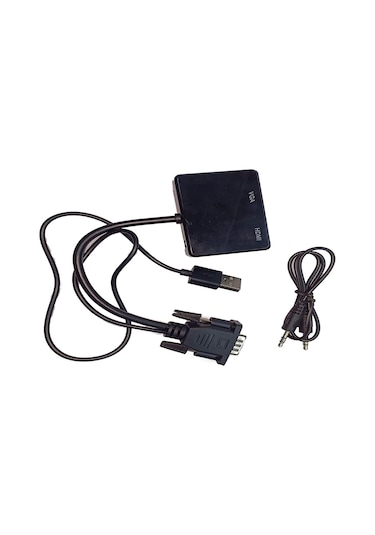 Vga To Vga+hdmi+3.5mm Çevirici Dönüştürücü Çoklayıcı Adaptör