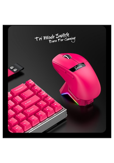 Freewolf A7 Kablosuz Dijtal Ekranlı Oyuncu Mouse 1000 Hz 24000 Dpı Bluetooth Mouse -