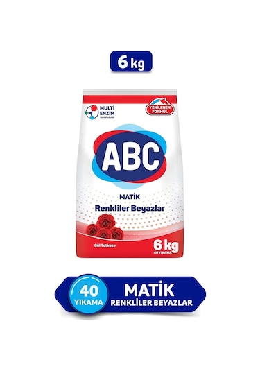 ABC Matik Gül Tutkusu Toz Çamaşır Deterjanı 40 Yıkama 6 KG