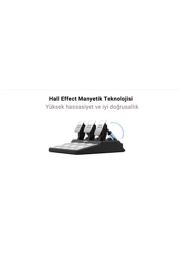 A3 Hall-effect Manyetik Pedal Seti 3 Pedallı, Ayarlanabilir Kuvvet Ve Ergonomi Yüksek Hassasiyetli Sim Racing Pedalı