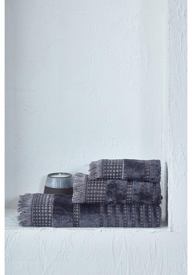 Ecocotton Zeus Antrasit 3 Parça Organik Havlu Seti Antrasit