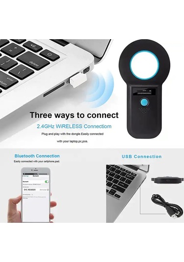 Erctec W90-B Bluetooth Evcil Hayvan Mikroçip Okuyucu