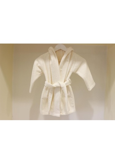 Bebek Bornozu Çocuk Bornozu Bukle Pamuklu Kapşonlu Bornoz