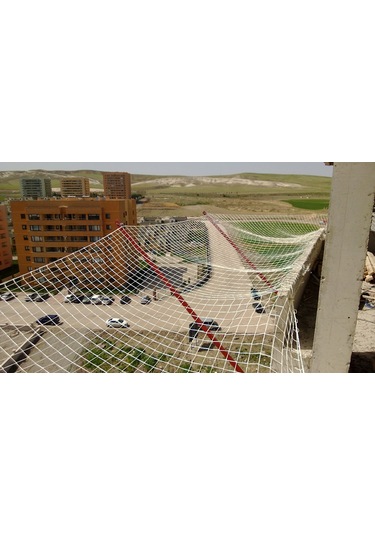 Inşaat Güvenlik Ağı 6 Mm Ip Kalınlığı 10 Cm E 10 Cm Göz Aralıklı