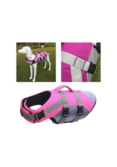 Suntek Köpek Yüzme Can Yeleği Yüzdürme Koruyucu L-pembe