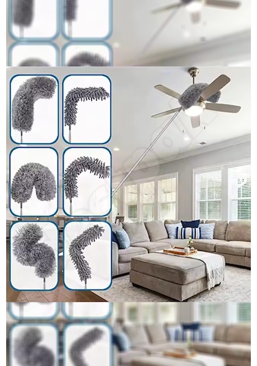 Köşe Bucak Set 3 Başlıklı Uzayabilen Saplı Mikrofiber 3'lü