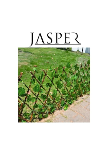 Jasper Yapay Çiçek Geniş Yaprak Akordiyon Çit 120 CM x 3 M