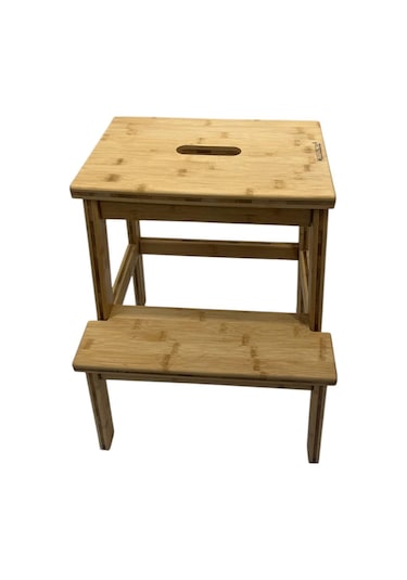 Mutfak Tabure Merdiven Bambu Naturel