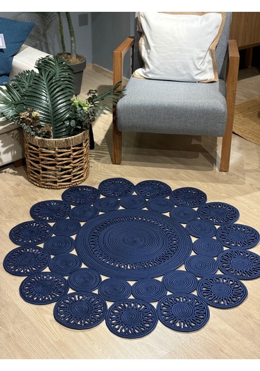 Marguerite Trikot Papatya Model Kilim Lacivert