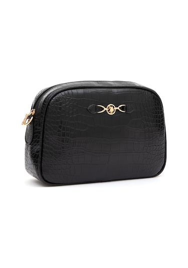 U.S. Polo Assn. Kadın Siyah Kroko Çapraz Çanta 50317817-VR046