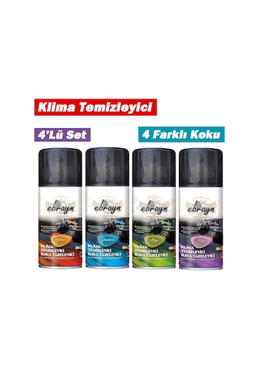 Klima Temizleyici Koku Bombası Klima Koku Giderici Sprey 4'lü Set